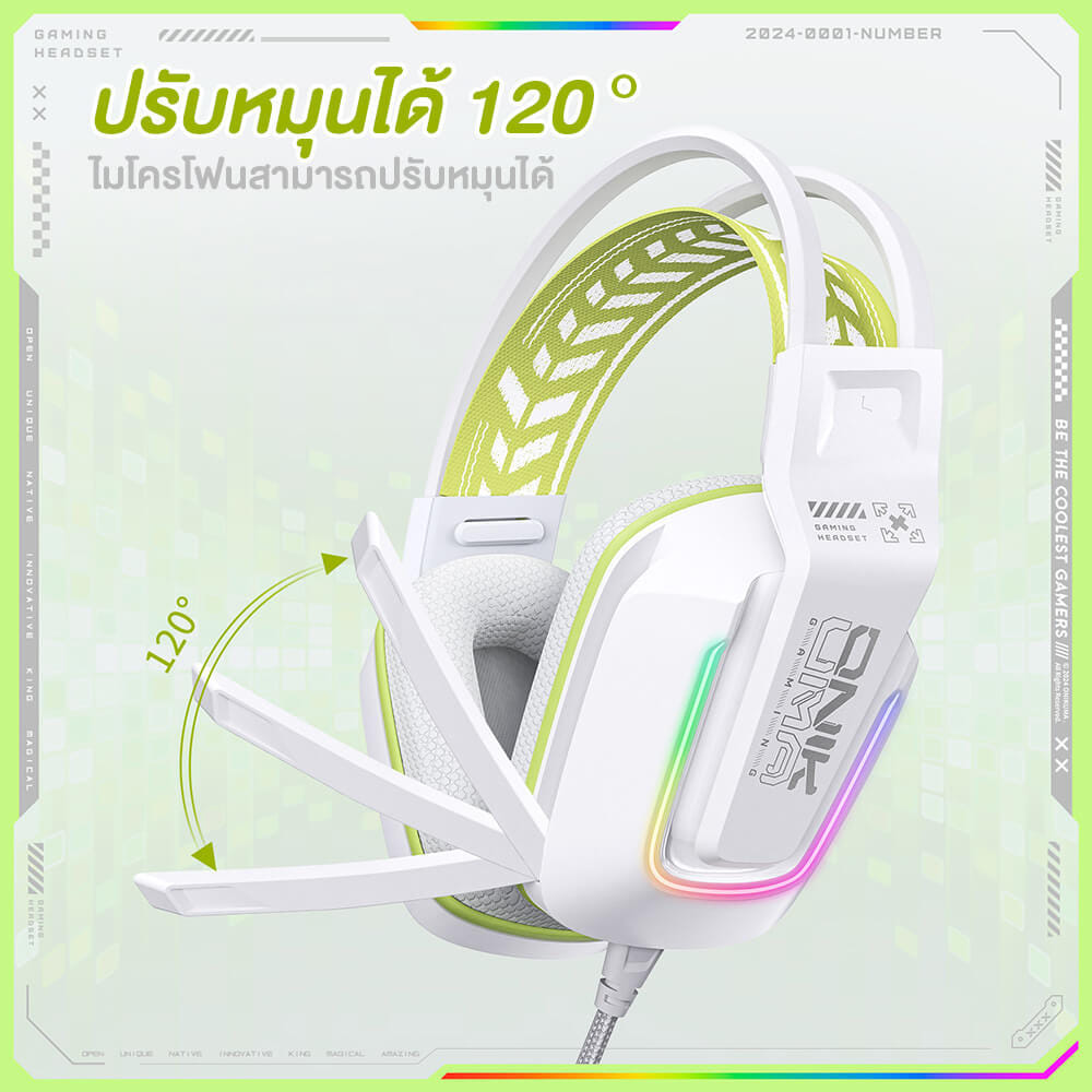 หูฟังเกมมิ่ง ONIKUMA X13 GAMING HEADSET - สีขาว_3